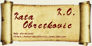 Kata Obretković vizit kartica